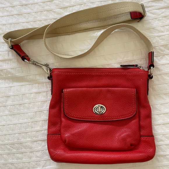 Coach Handbags - COACH - Park Leather Swingpack Crossbody in Vermillion Red